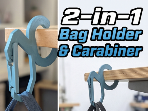 2-in-1 Bag Holder & Carabiner - Portable Desk Hook