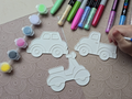 Scooter Truck Car Coloring Craft Set