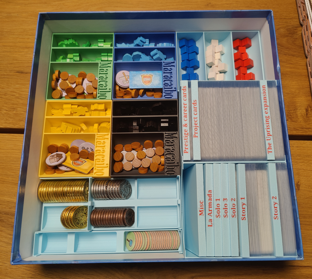 Maracaibo insert - All expansions, metal coins, and large sleeves