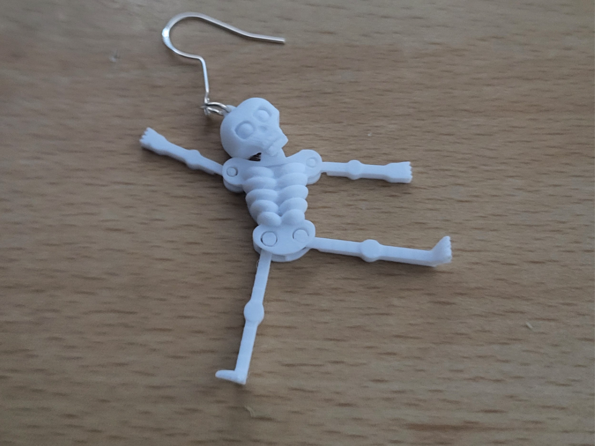 skeleton earring articulated