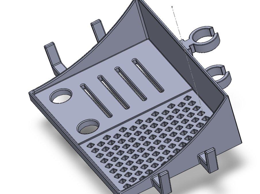 Shower shelf with 22mm rod