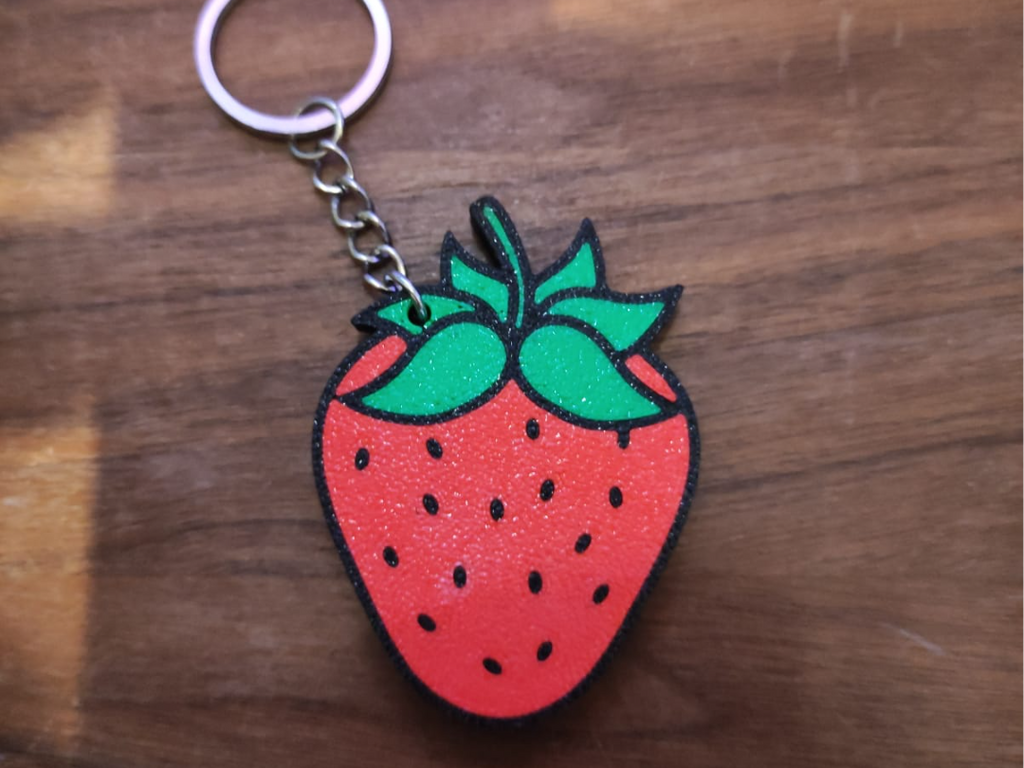 Strawberry keychain NFC