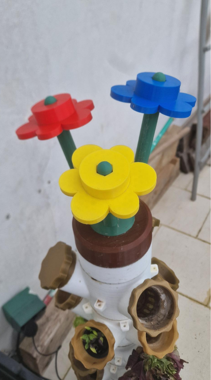 Hydroponic Tower Lid Legoflower Connection Blume