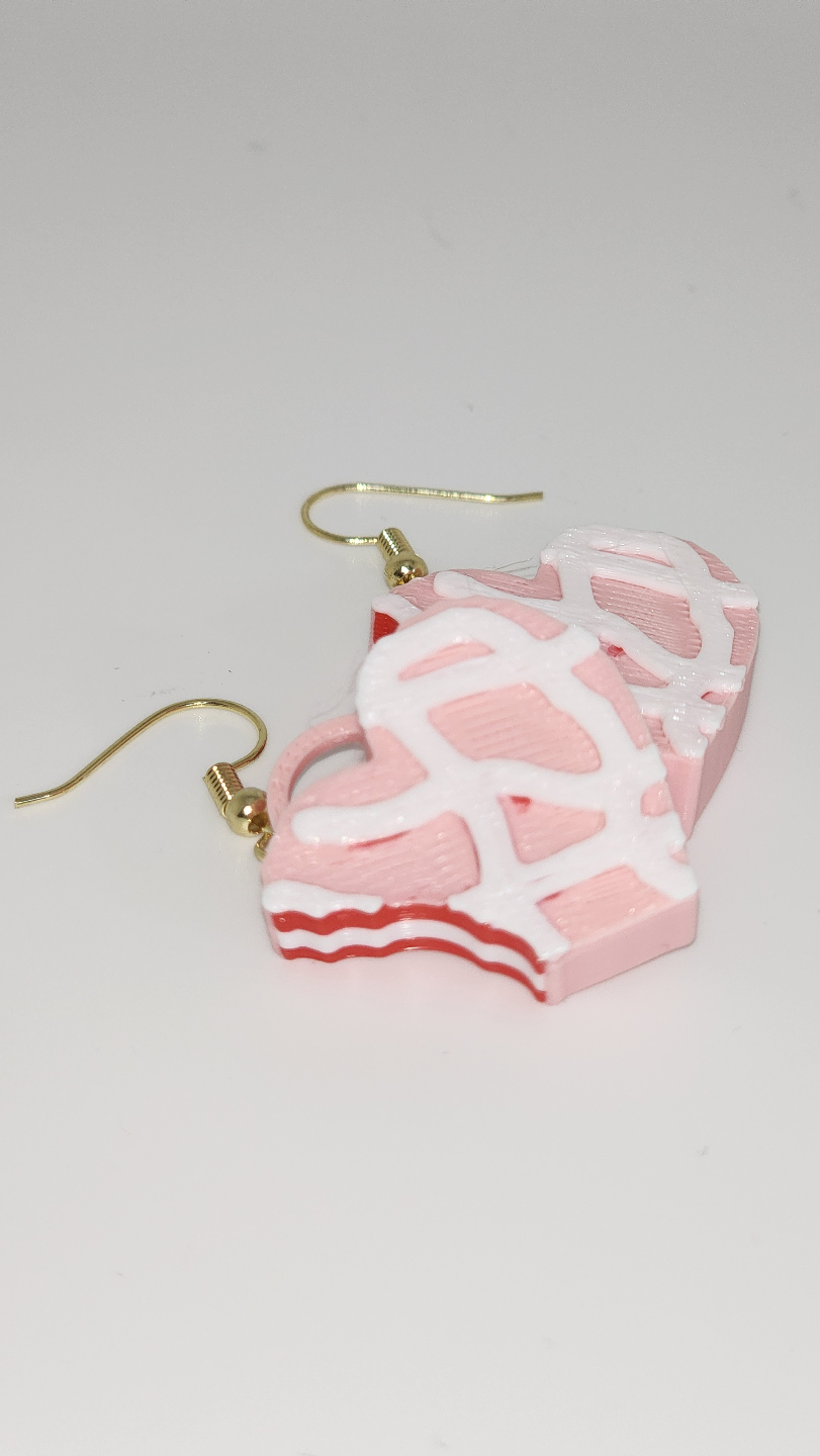 little debbie heart cake earrings