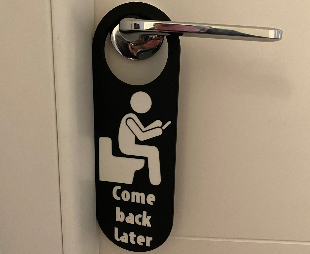 Toilet Sign - Man with Mobile