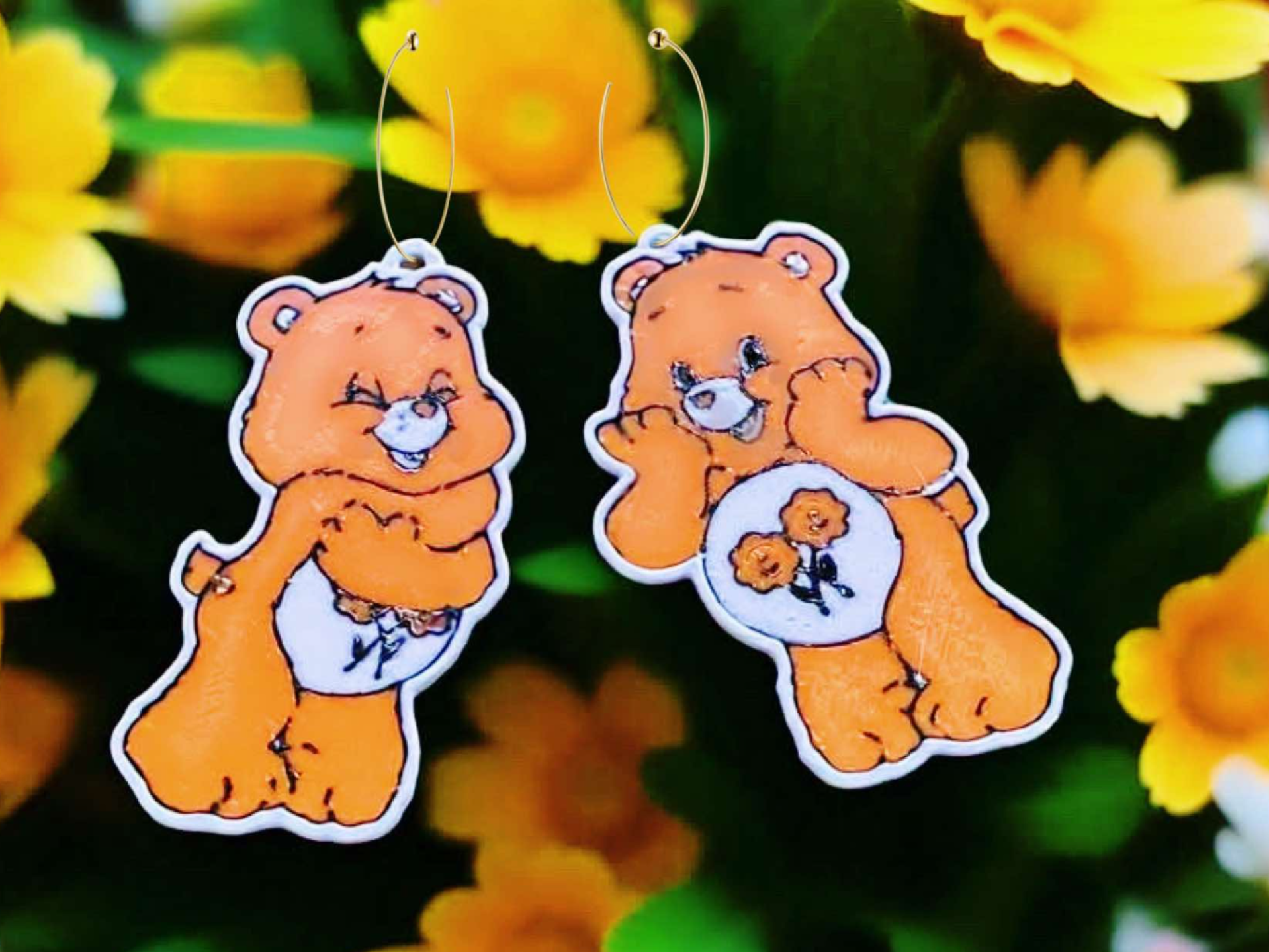 Care bear earrings keychain charm