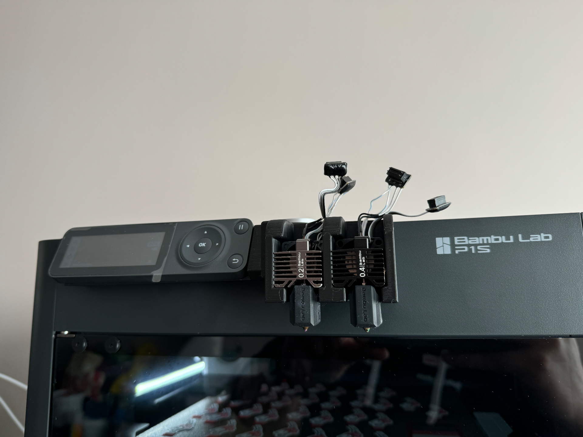 Bambulab P1S and P1P twin nozzle holder