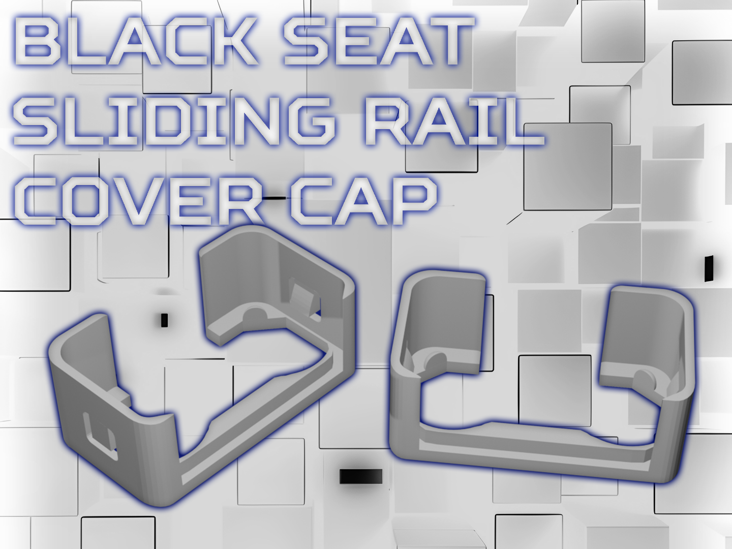 Black Seat Sliding Rail Cover Cap