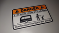 Warnhinweis Wohnwagen / Sign Caravan