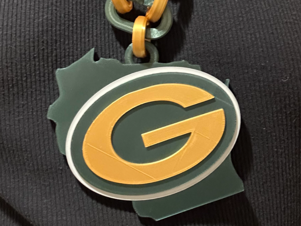 Green Bay Packers Wisconsin Logo Pendant & Chain