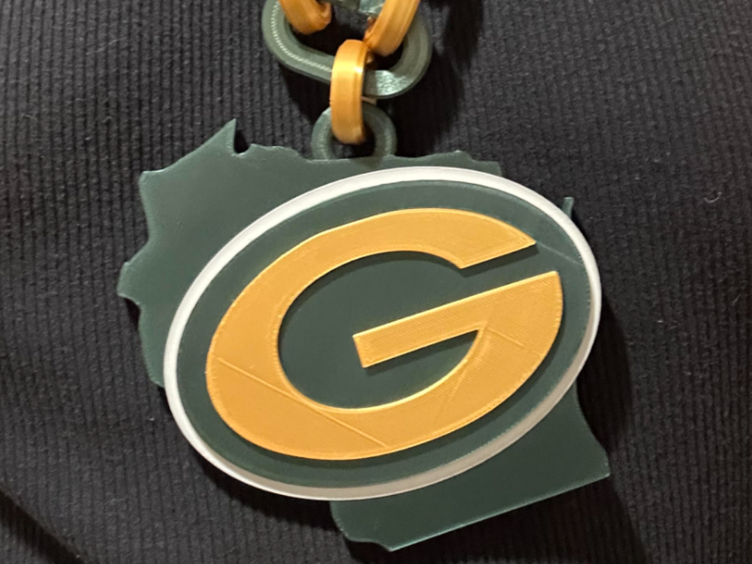 Green Bay Packers Wisconsin Logo Pendant & Chain