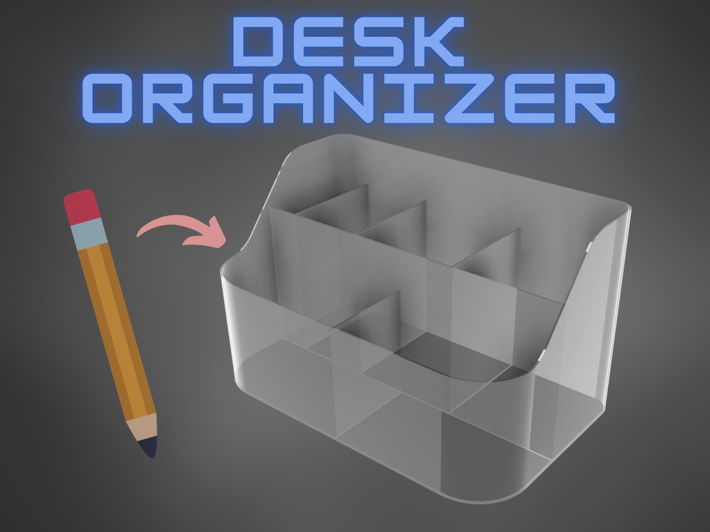 Pencil desk organizer box