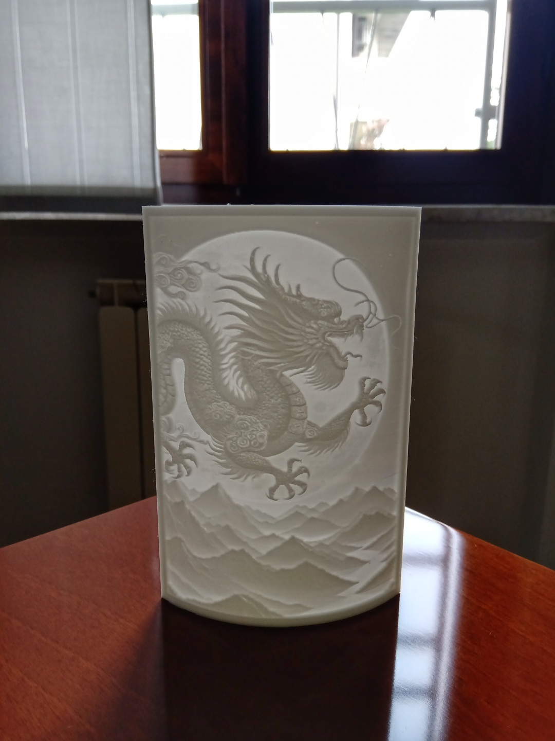 Year of the dragon wooden lithophane