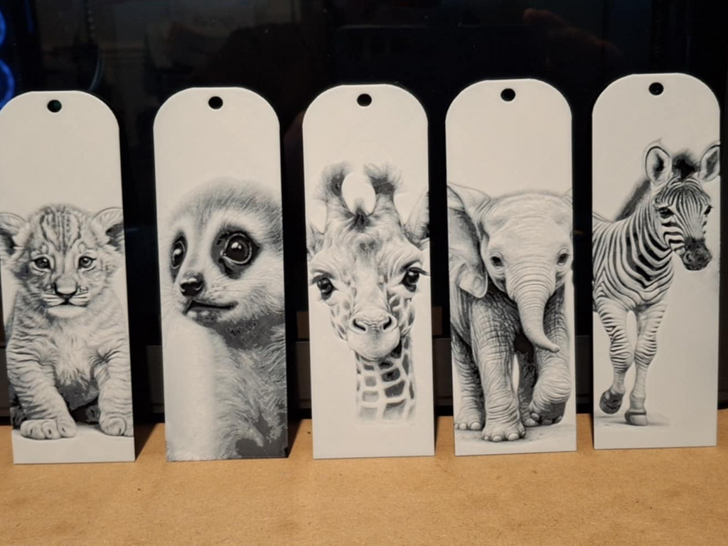 set 1 - Jungle animal bookmarks - greyscale