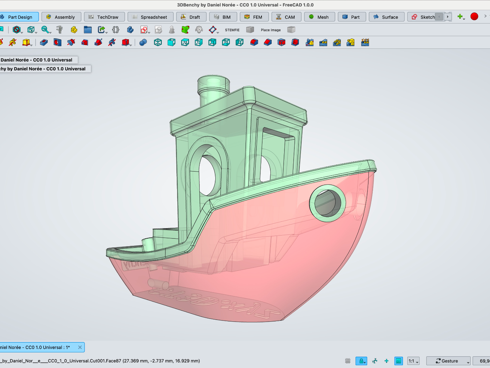 Original 3DBenchy Public Domain CAD STEP File