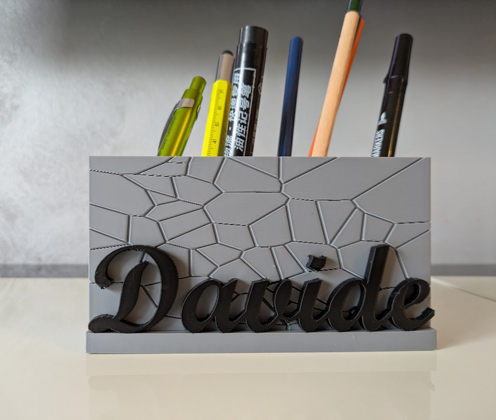 Pen holder with name