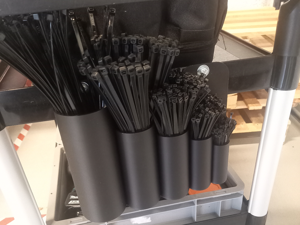 Cable tie / zip tie holder tool cart / wall mount
