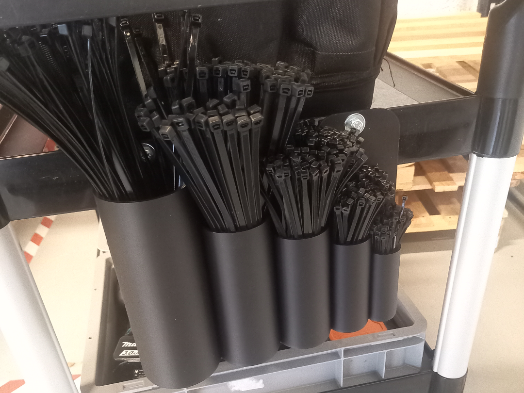 Cable tie / zip tie holder tool cart / wall mount