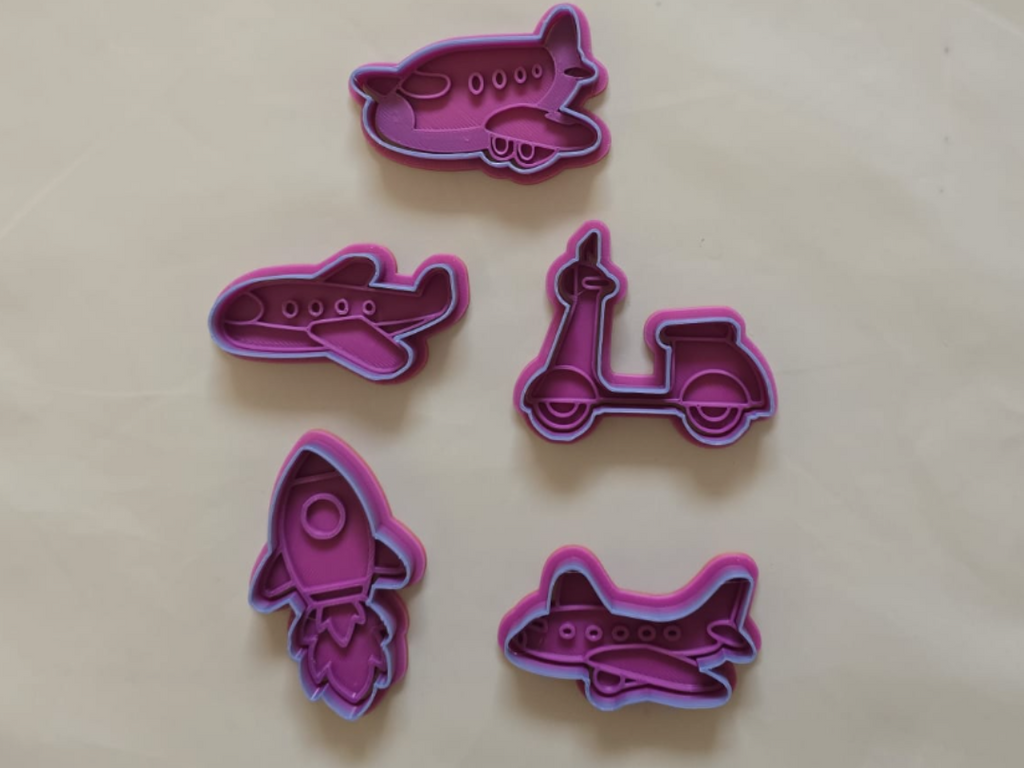 Vehicle Set 3 Cute Cookie Cutter Playdoh Clay Fun