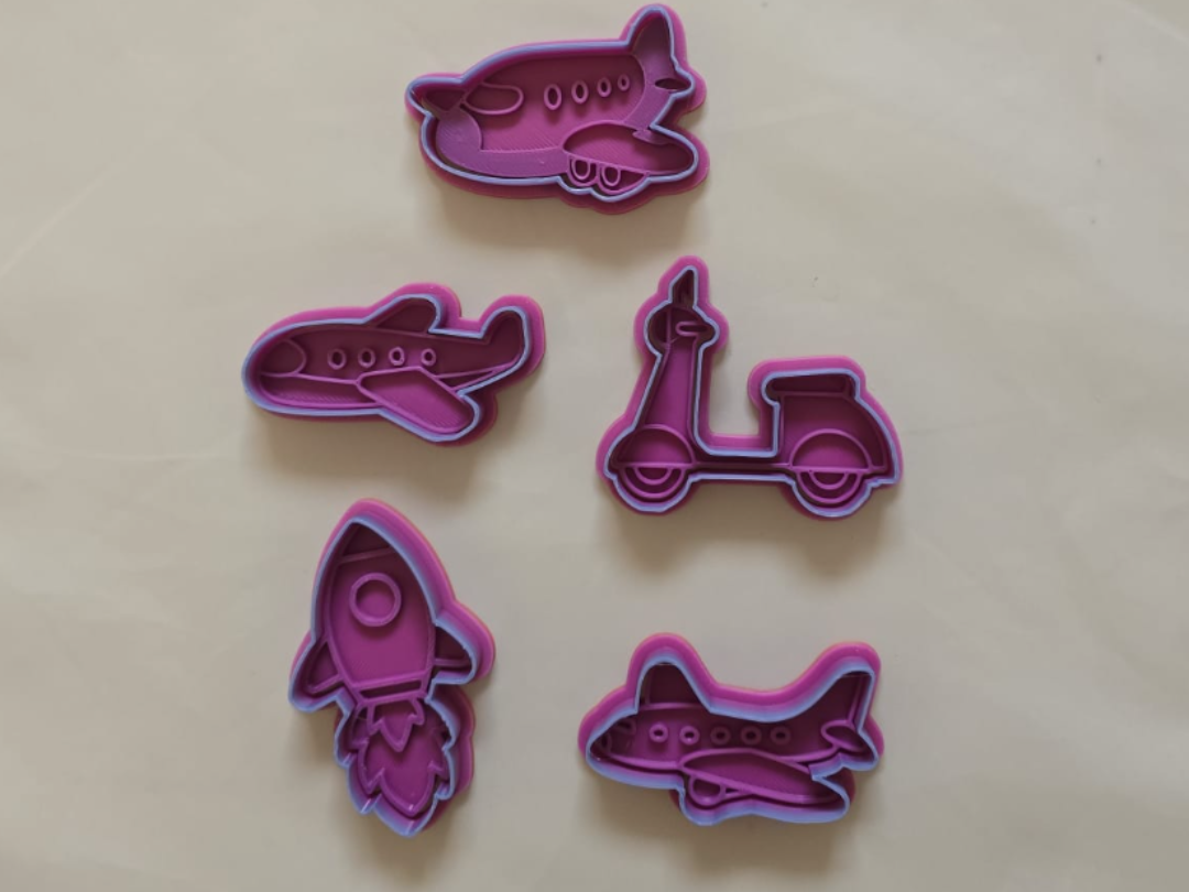 Vehicle Set 3 Cute Cookie Cutter Playdoh Clay Fun