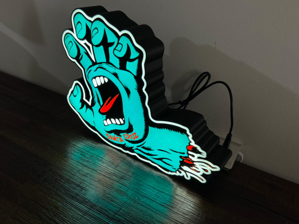 Santa Cruz - Screaming Hand - Light up Sign / Logo