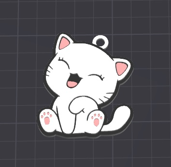 cute cat - keychain / necklace charm (free for commercial use)