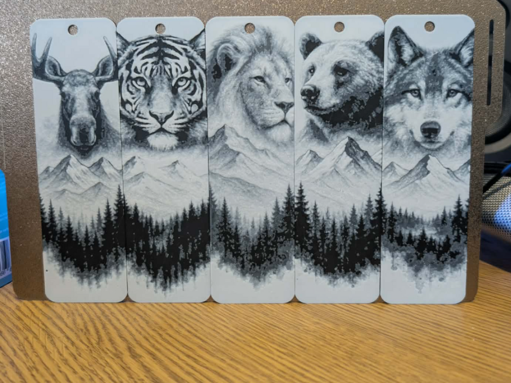 Scenic animal bookmark set of 5