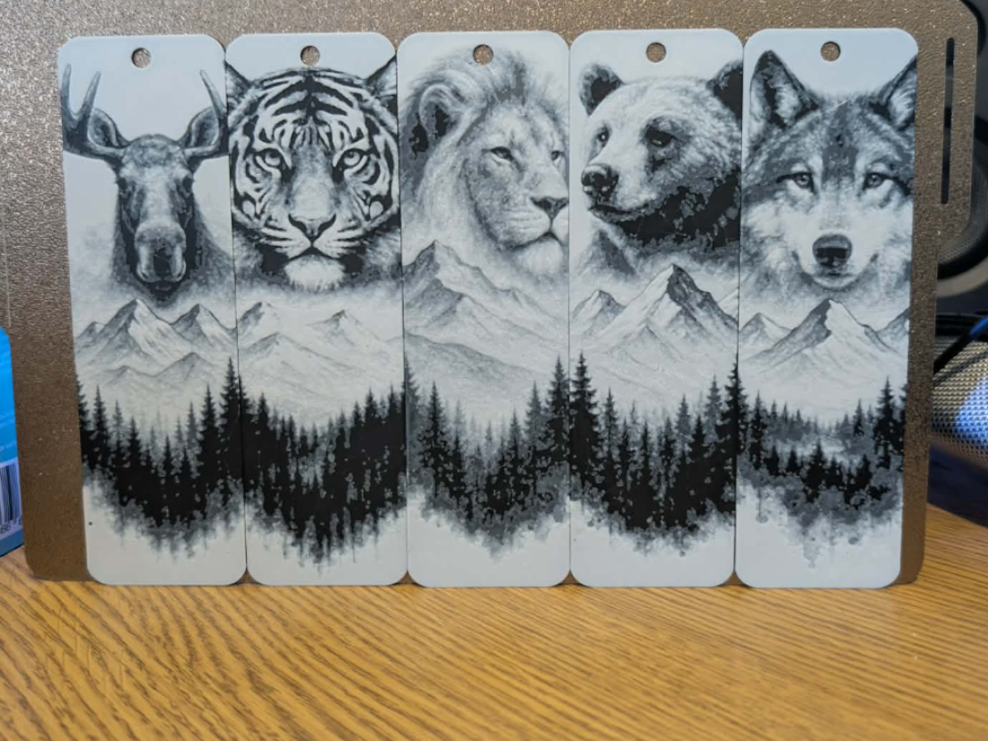 Scenic animal bookmark set of 5
