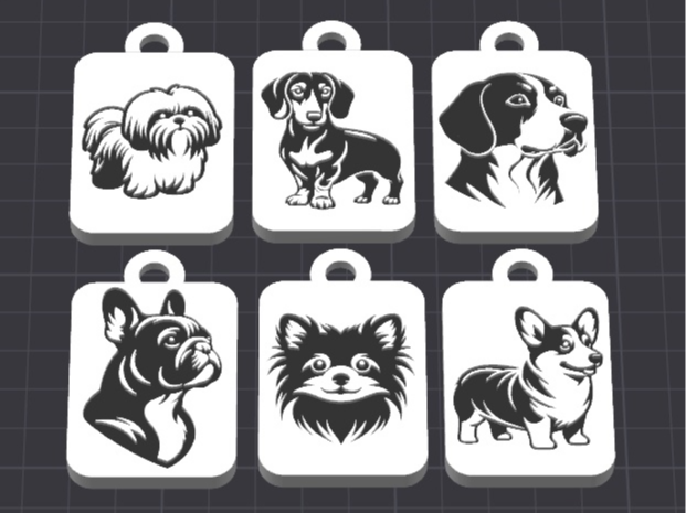 dogs set 2 keychains/charms(free commercial)
