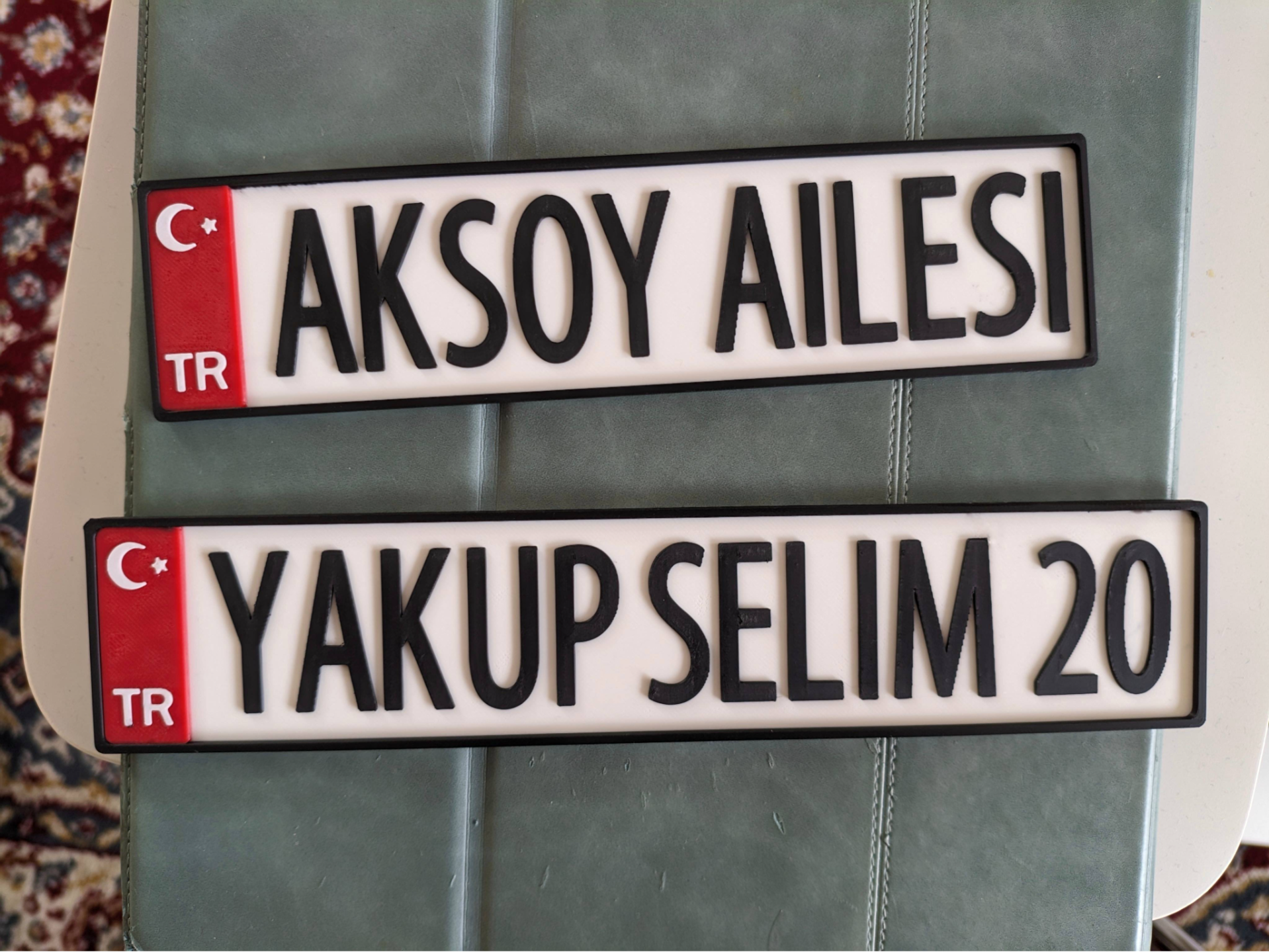 Customizable Turkish License Plate with Flag