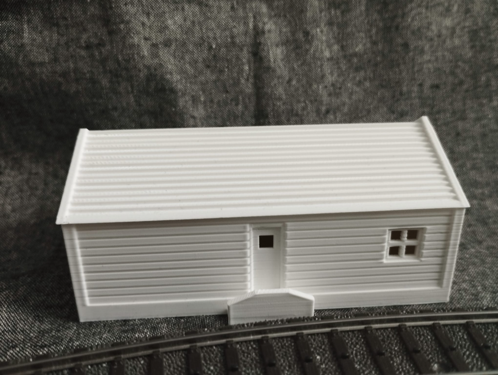 Modellbahn H0 Haus Holz Optik rail rood