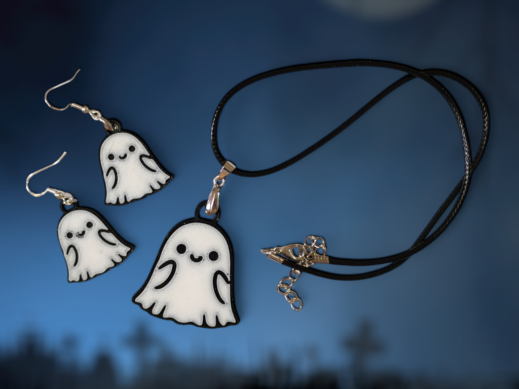 Cute Ghost - Earrings and Necklace