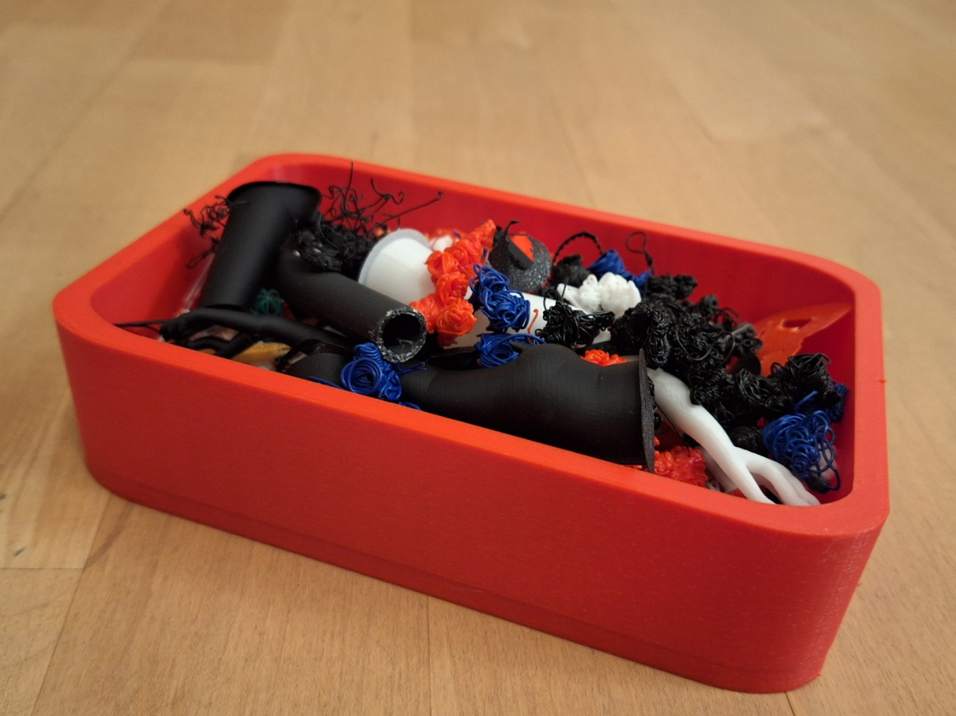 Simple 3D printer purge/waste tray