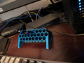Angled hexagonal multicolor pen holder