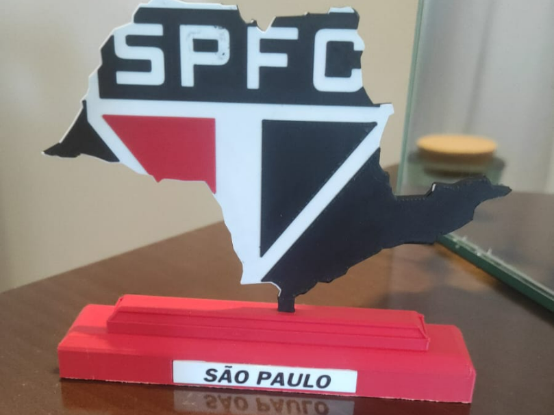 Símbolo do São Paulo no mapa do estado de SP