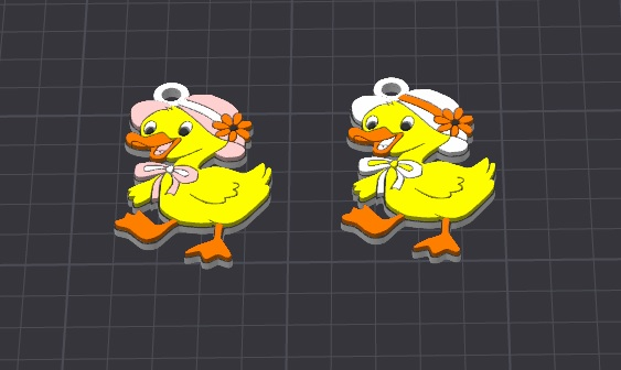 cute animal ,edwina the duck multicolor keychain / necklace charm (free for commercial use)