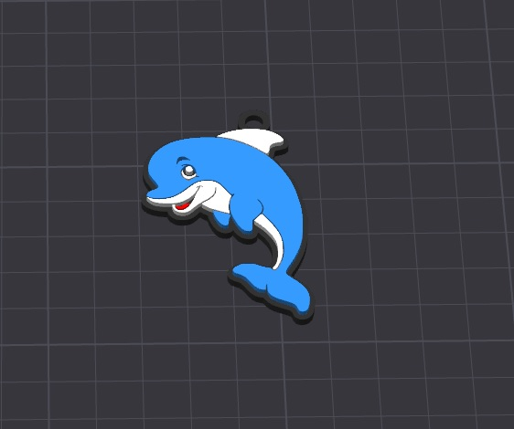cute animal , dolly the dolphin keychain \ necklace charm (free for commercial use)