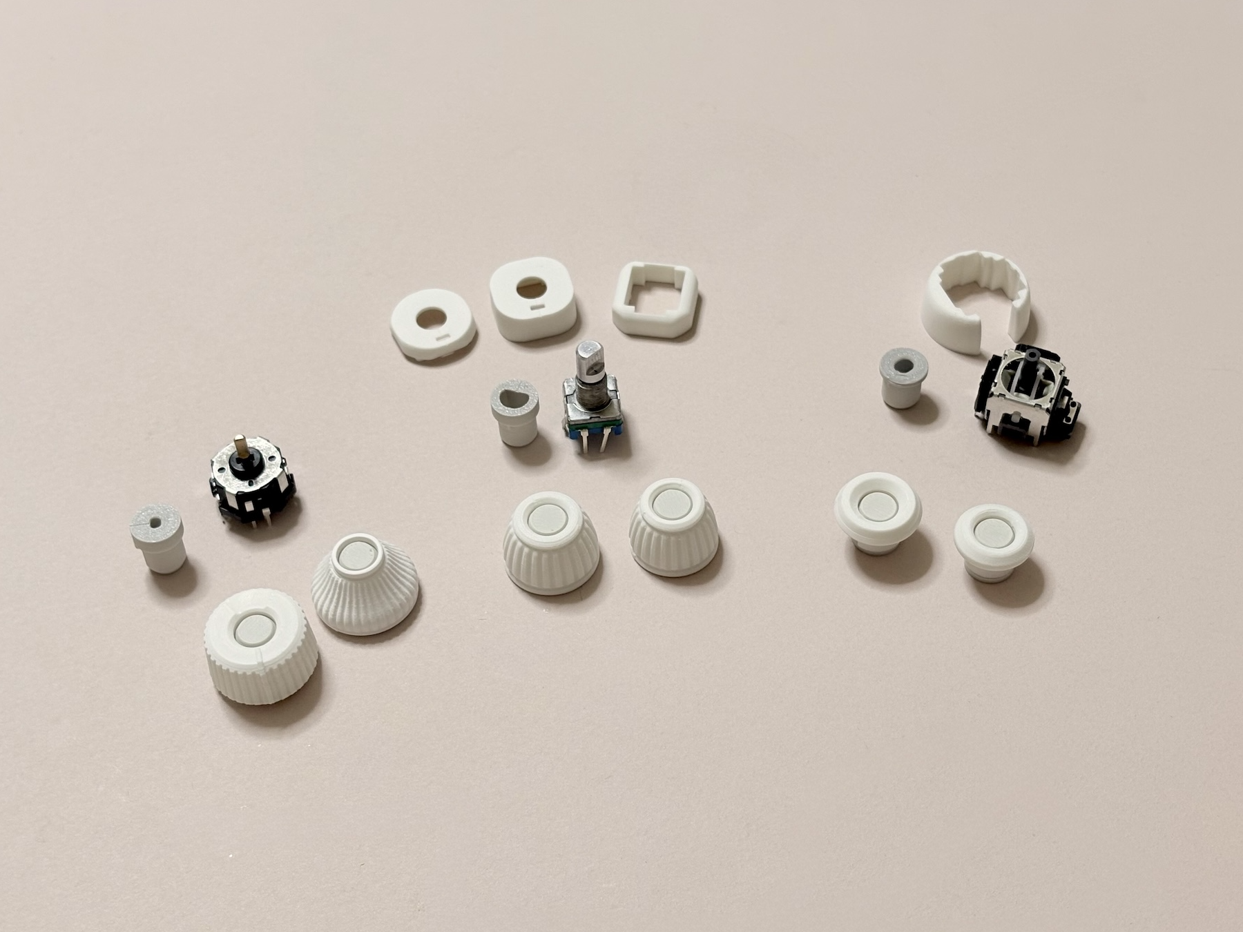 Rotary encoder knob, joystick cap and cover