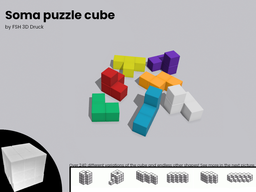 Soma puzzle cube/ Soma Rätsel-Würfel Fidget-Toy