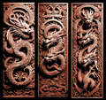 Set of 3 Bookmarks - Viking Nordic Knotwork Carving in wood of Dragons