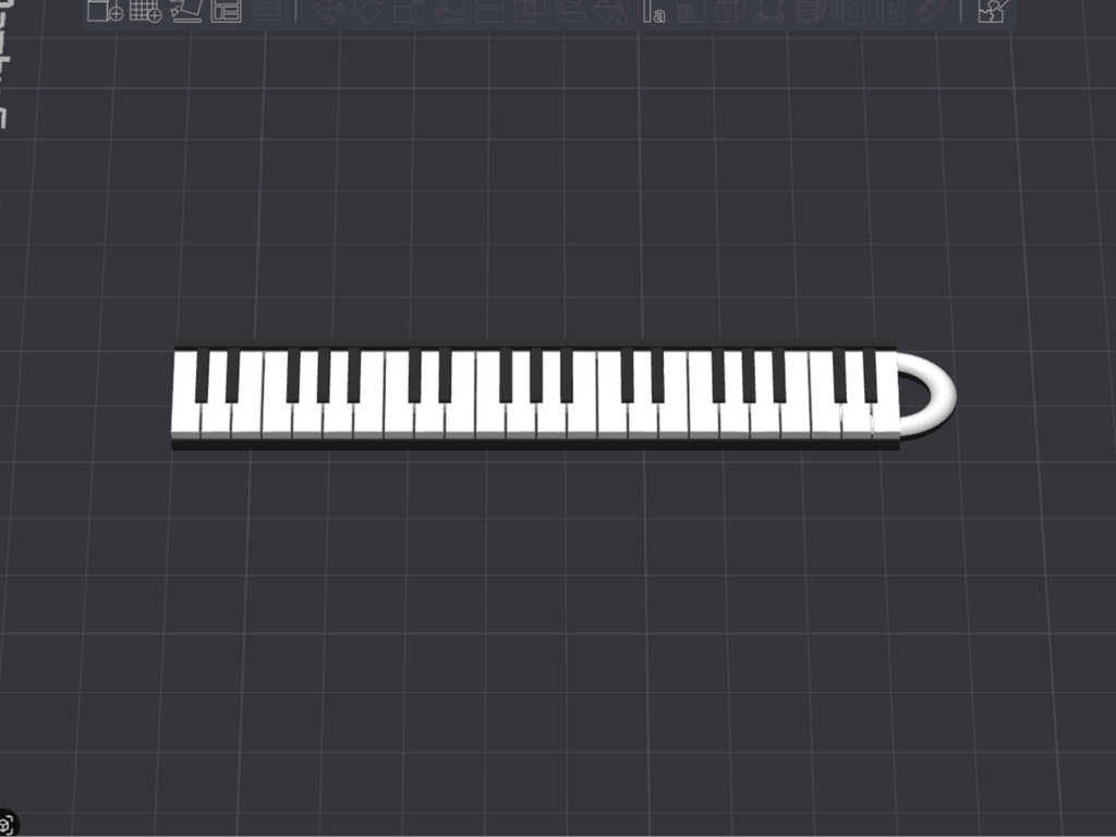 Piano keyboard keychain