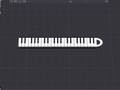 Piano keyboard keychain