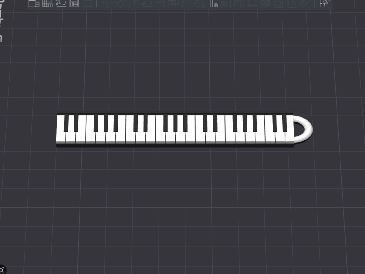 Piano keyboard keychain