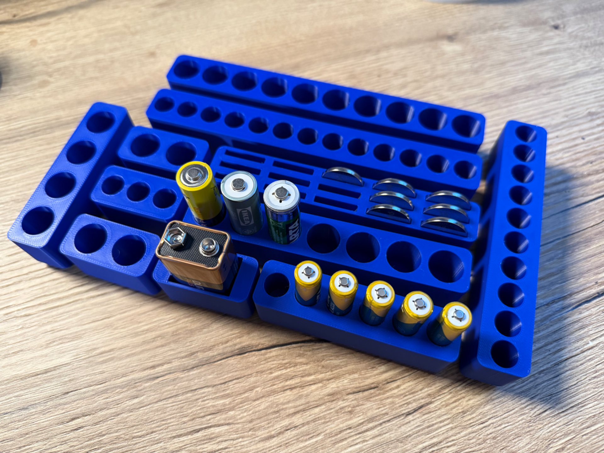 Gridfinity half sized battery bin collection