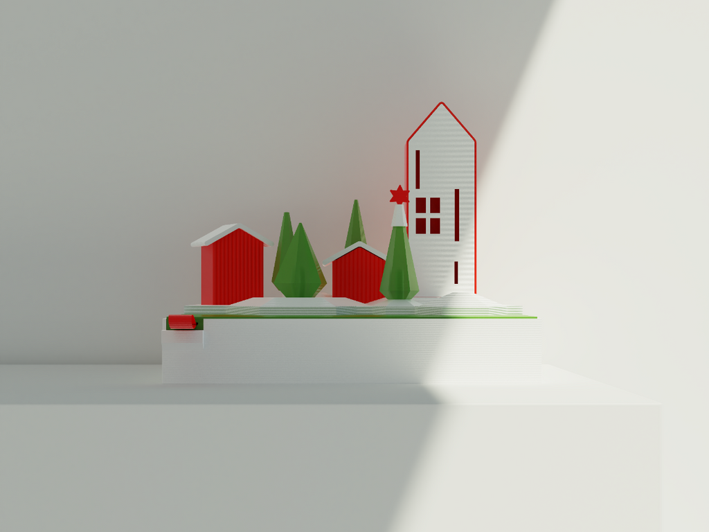 Christmas Village tray decor