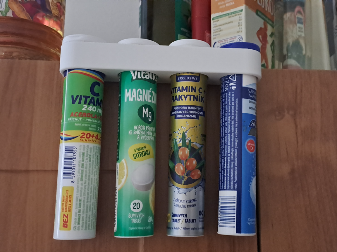Holder for 4 Tubes of Effervescent Tablets