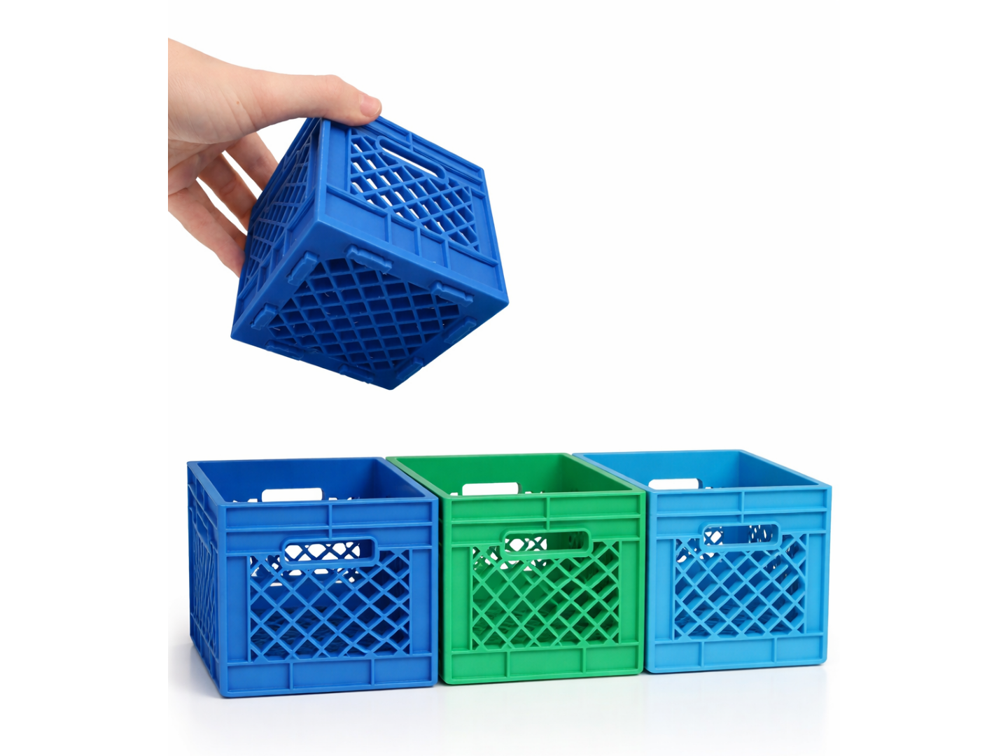 Stackable Milk Crates with Print in Place Pegs