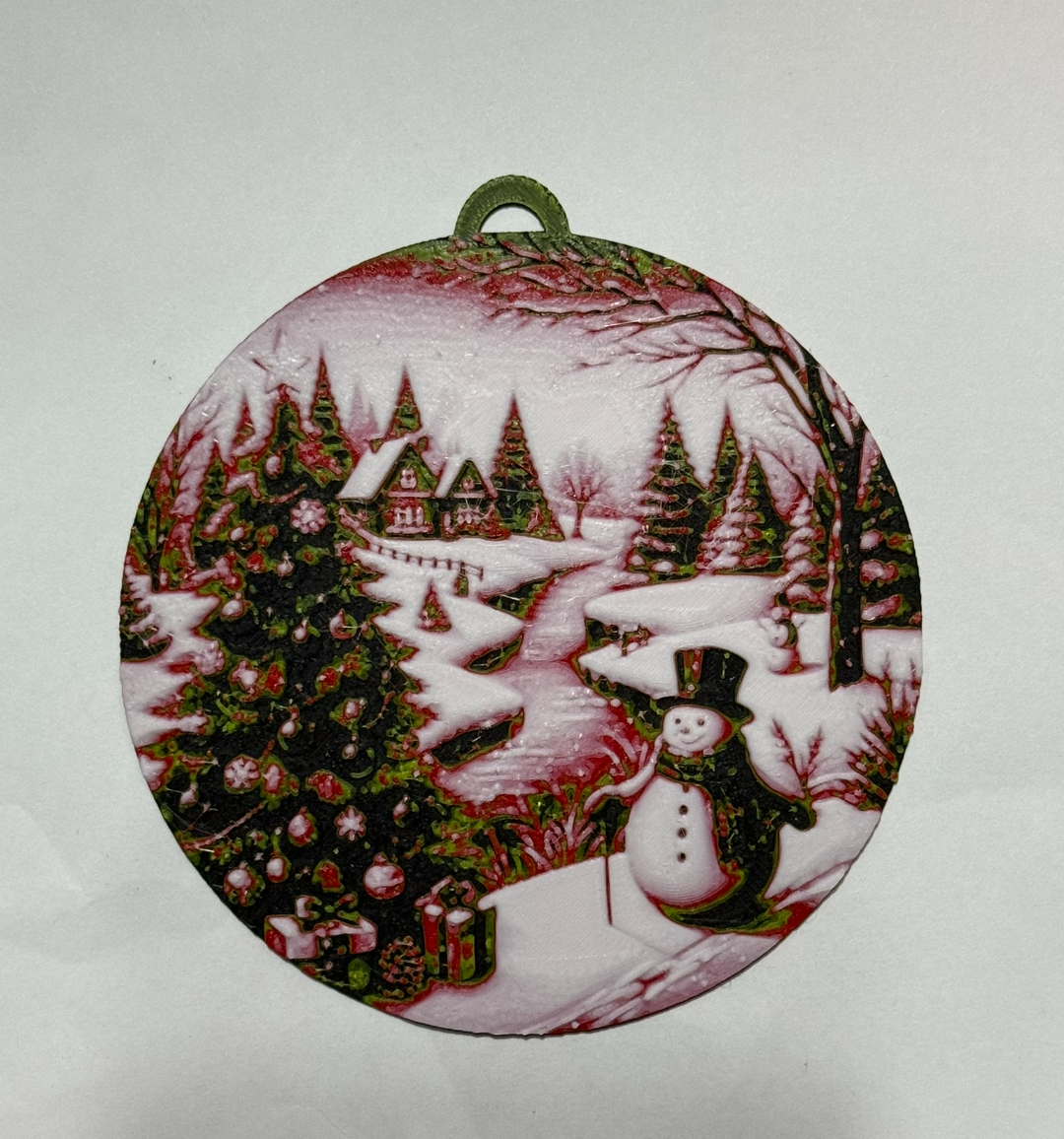 Christmas landscape in snow globe hueforge