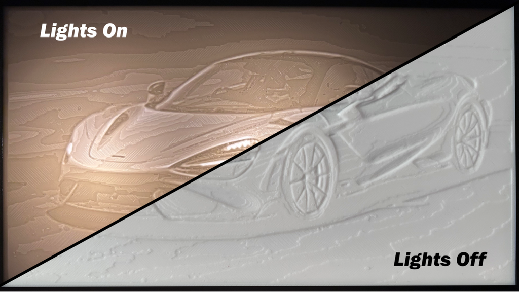 Mclaren 765lt car Light picture (Lithophane)
