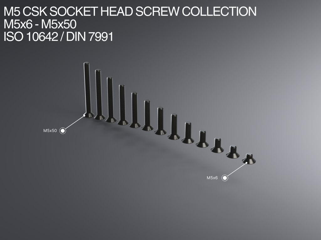 M5 CSK Socket Head Screw Collection M5x6-M5x50